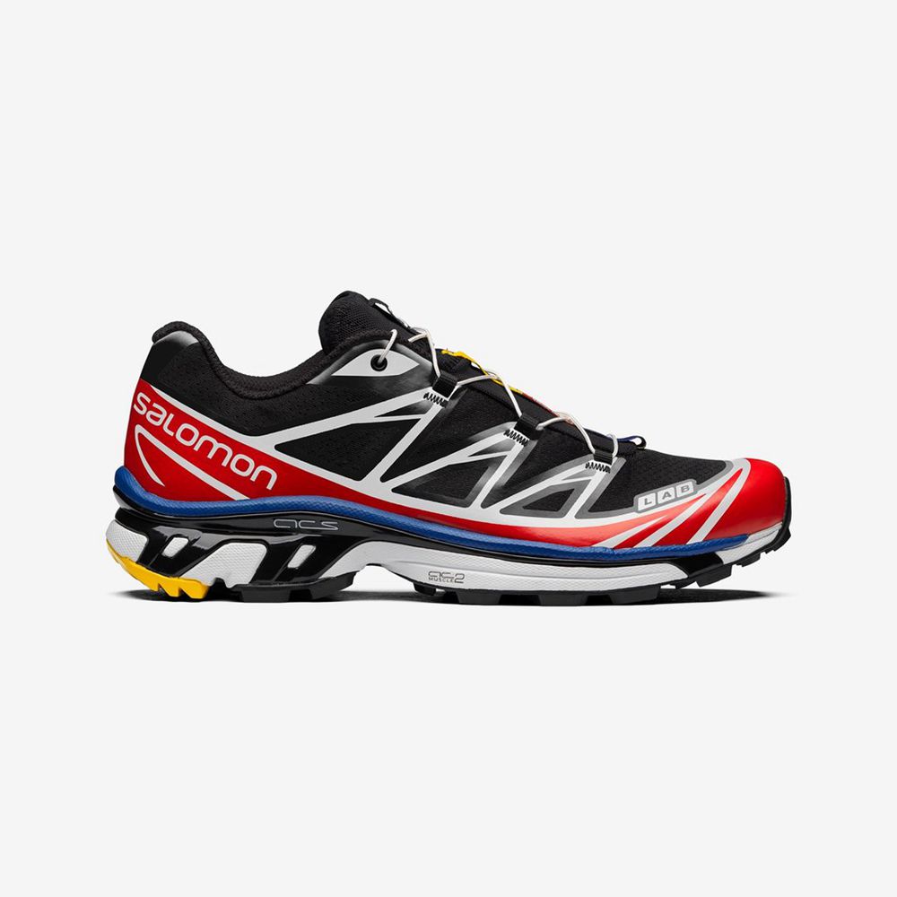 Baskets Salomon Femme Noir / Blanche / Rouge - Salomon XT-6 RACING - France (2341-XQLVD)